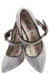 Sylvie Silver Crystal Glitter Heels