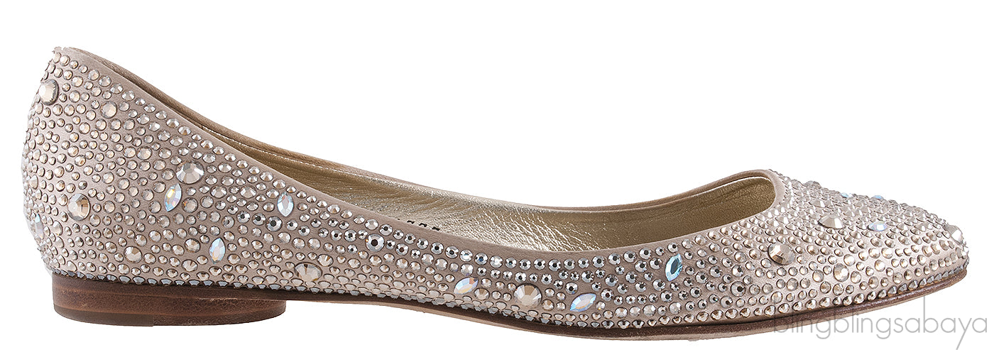 Nude Allegra Crystal Ballet Flat