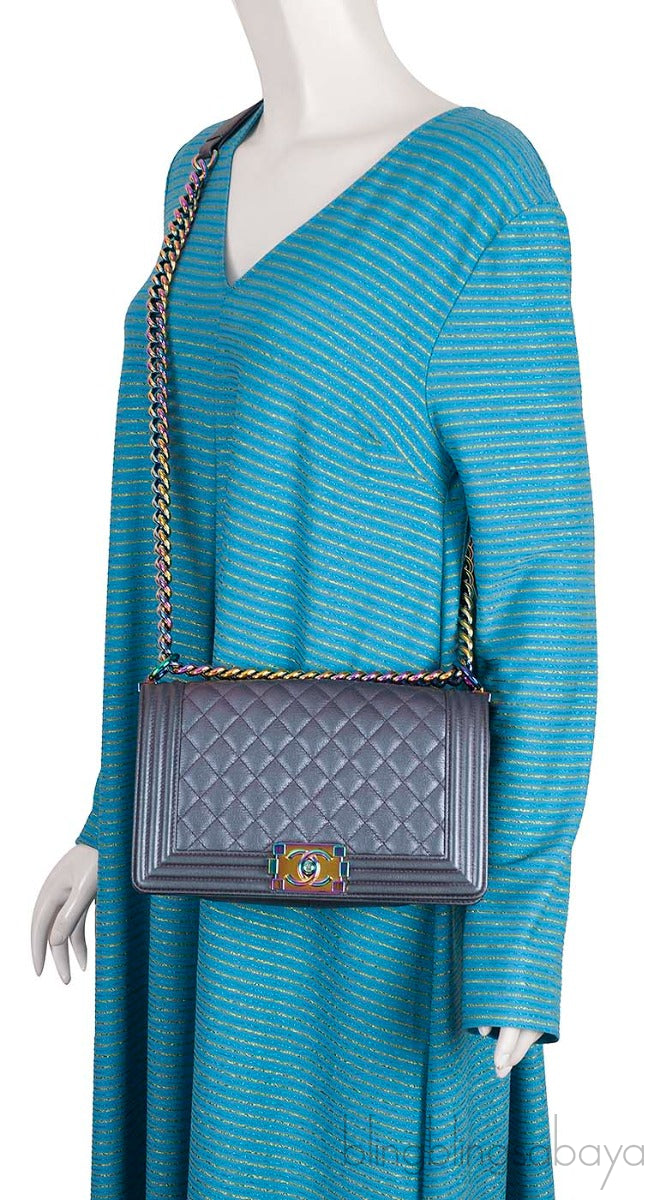 Le Boy Iridescent Medium Flap Bag