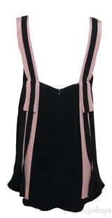 Contrasting Strap Flared Top