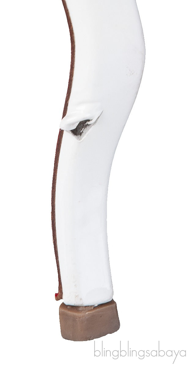 White Laser Cut Pointed Toe Heels