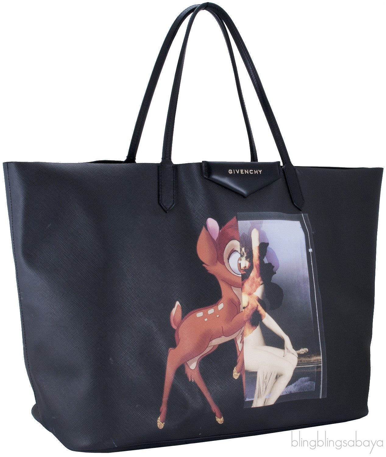 Bambi Black Shopping Tote