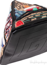 Multicolor Lambskin PVC Glass Pyramid Bag
