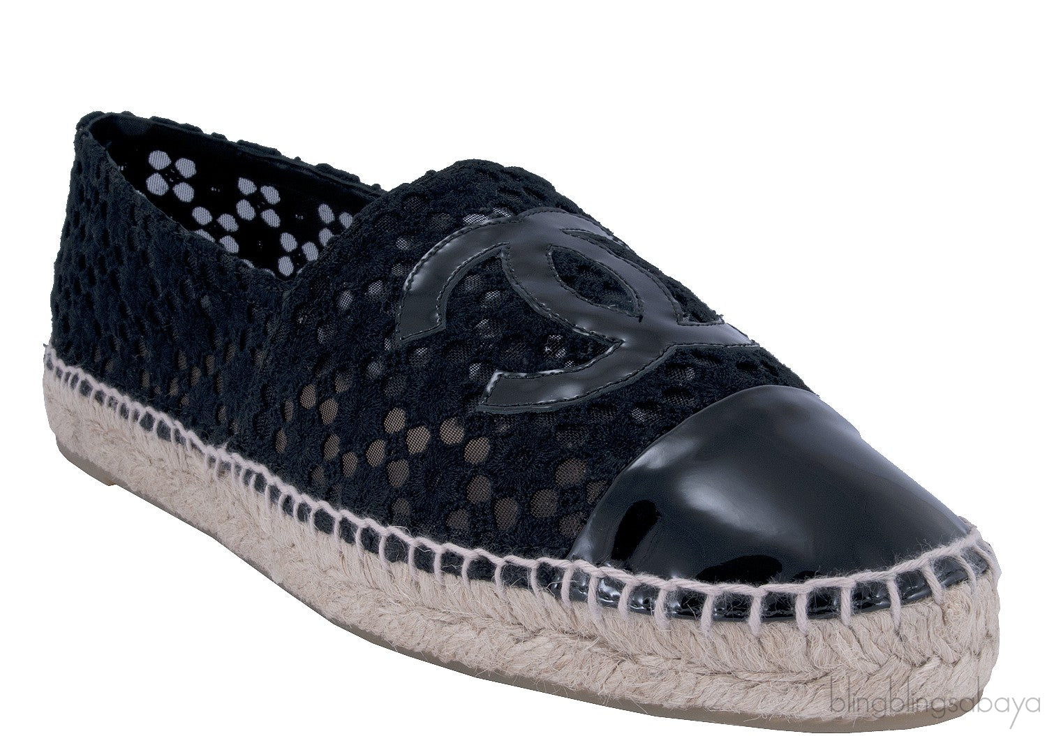 CC Lace Mesh Patent Espadrille