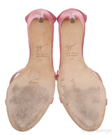 Light Pink Satin Crystal Embellished Sandals