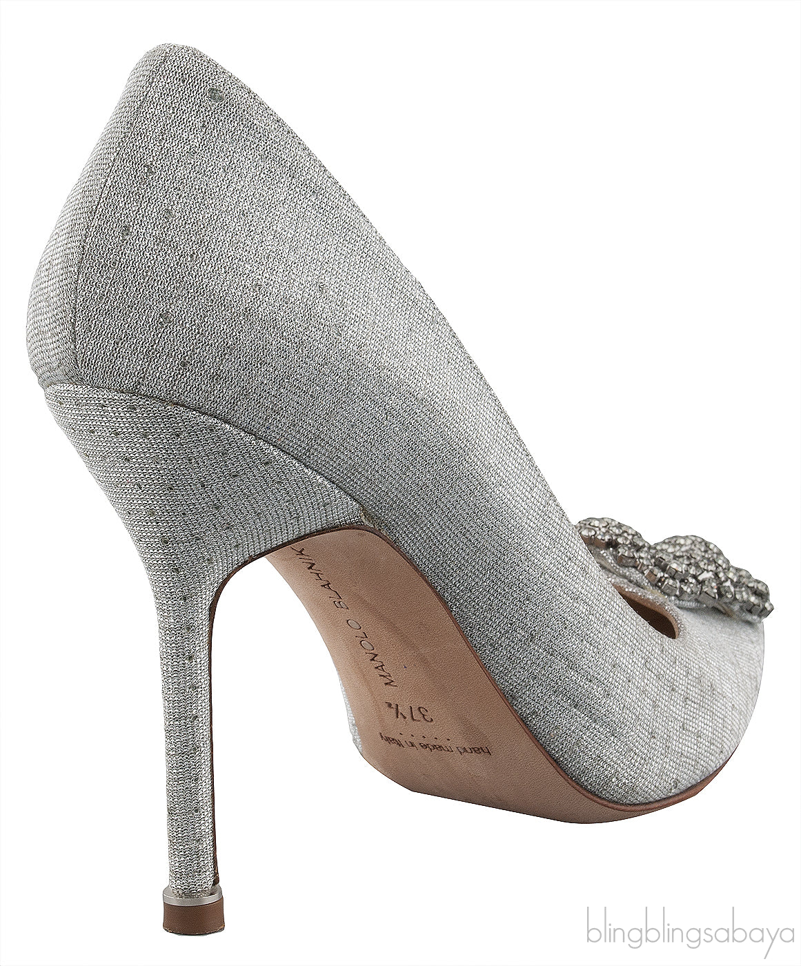 Hangisi Silver Glitter Heels