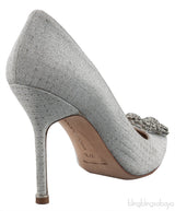 Hangisi Silver Glitter Heels
