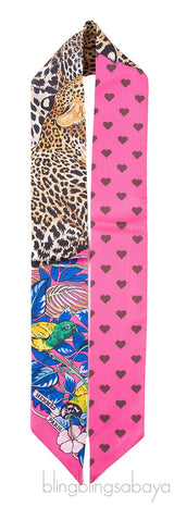 Jungle Love Love Pink Twilly