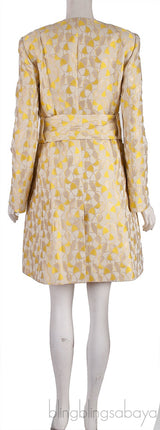 Yellow Lurex Belted Coat