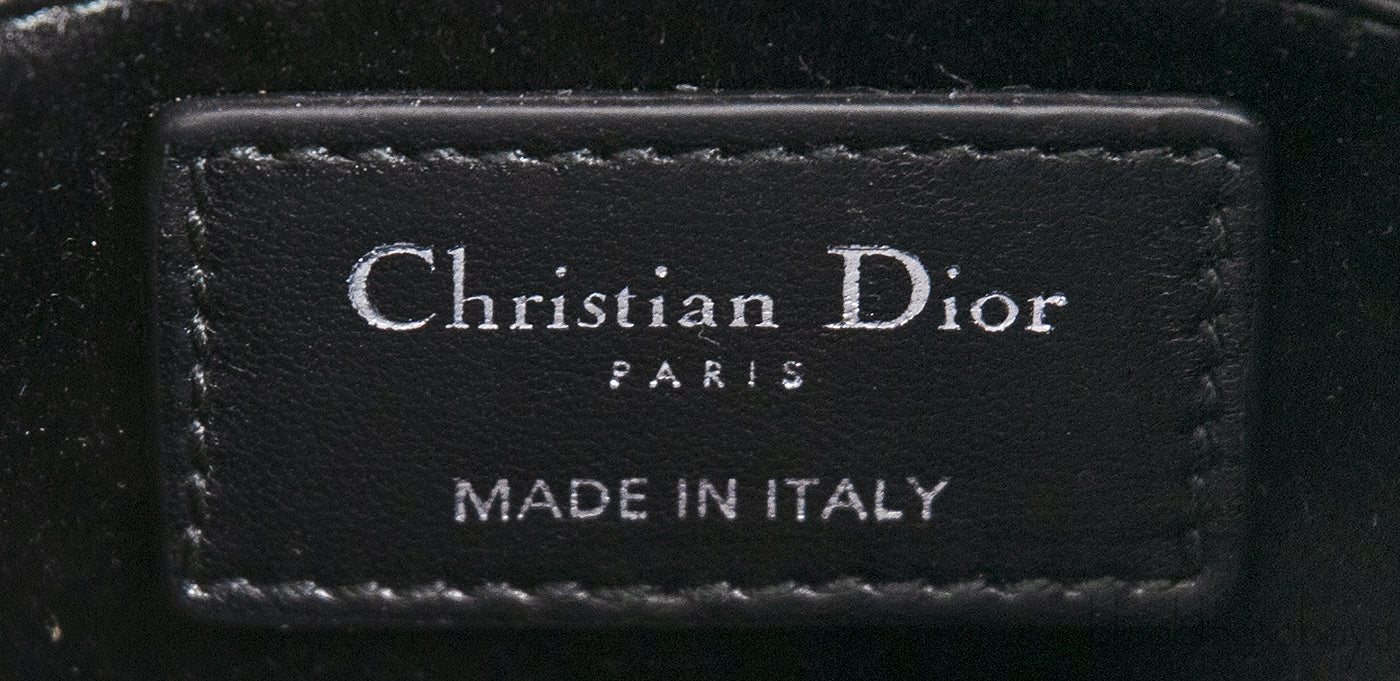 Lady Dior Mini Black Crystal Satin Bag
