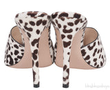 Alice Leopard Print Calf Hair Mules