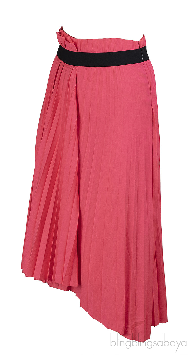 Balenciaga Pink Pleated Asymmetric Hemline Skirt