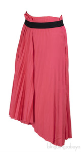 Balenciaga Pink Pleated Asymmetric Hemline Skirt