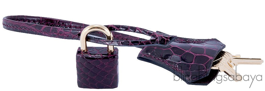 Birkin 35 Patent Prune Crocodile