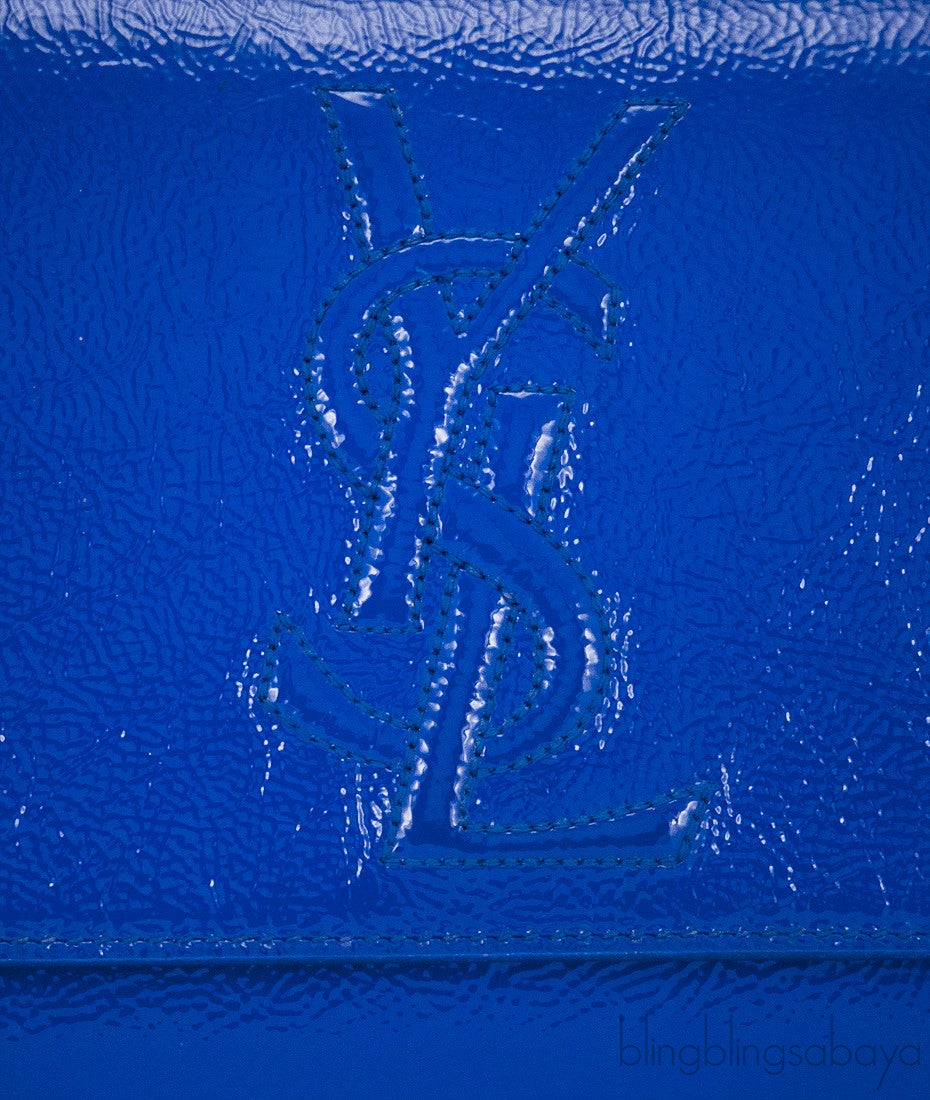 Blue Patent Leather Clutch