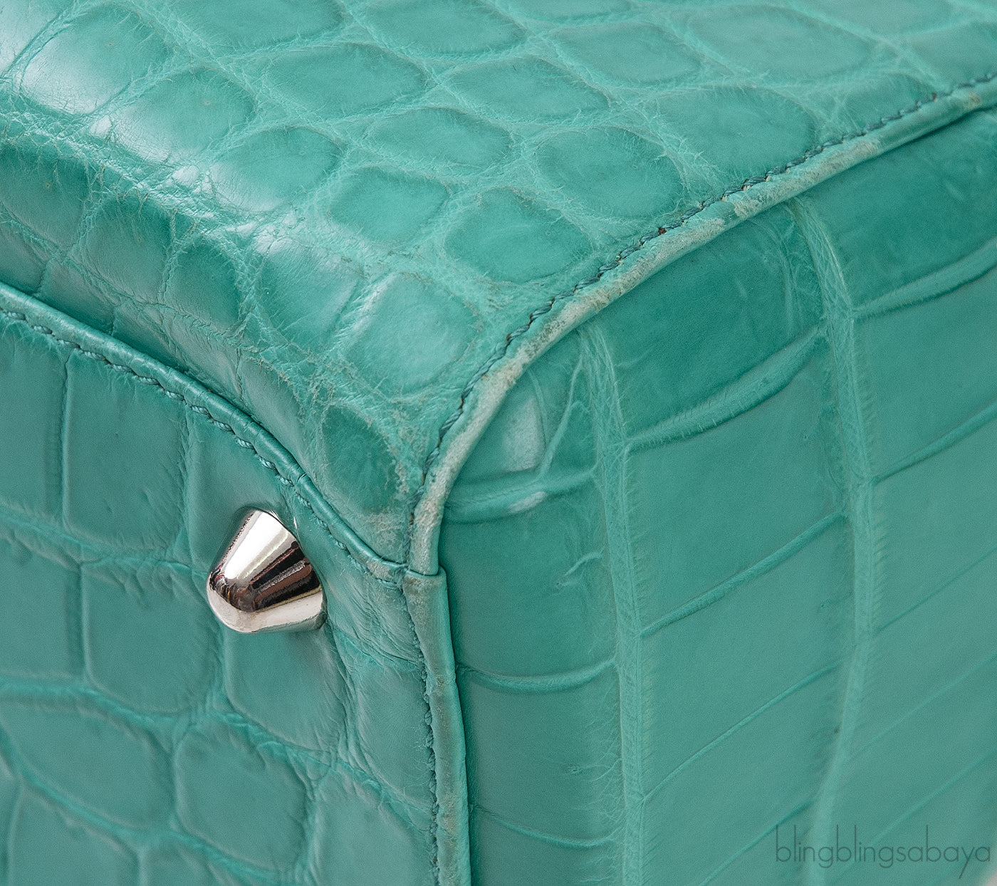 Lady Dior Large Green Crocodile Handbag