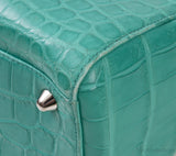 Lady Dior Large Green Crocodile Handbag