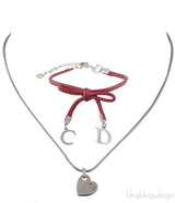 Vintage CD Dangle Bracelet & Heart Pendant