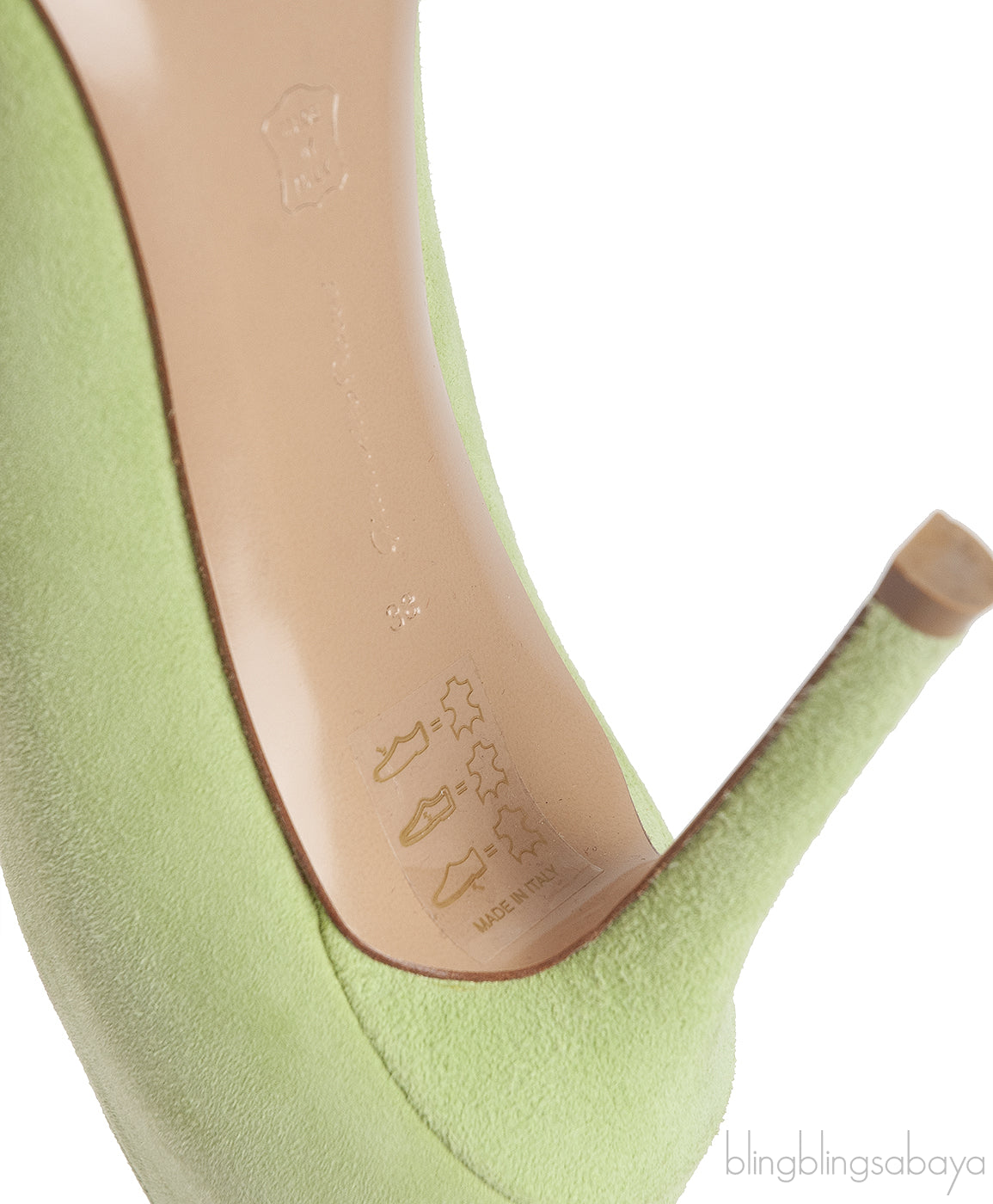 Apple Green Suede Pointed Toe Heels