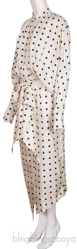 White Dublin Polka Dot Midi Dress