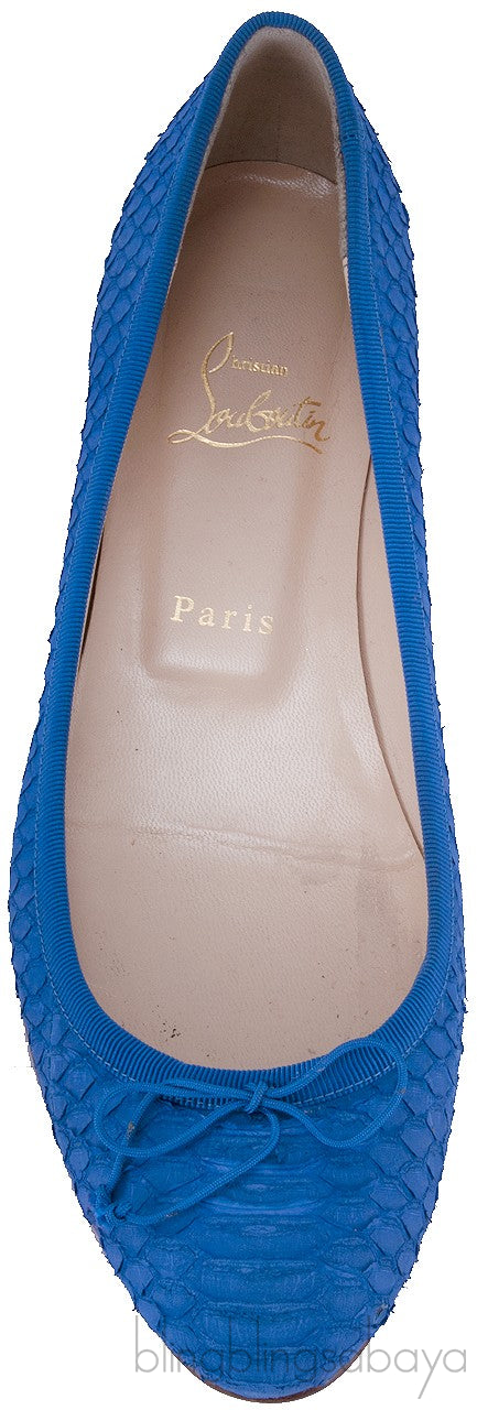 Blue Python Ballerina Flats