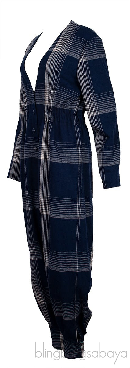 Blue Checkered Jumpsuit
