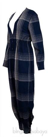 Blue Checkered Jumpsuit