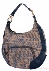 Fendi Blue FF Printed Canvas Hobo
