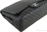 Black Chevron Maxi Flap Bag