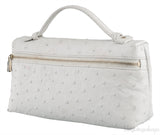 L19 White Ostrich Pouch