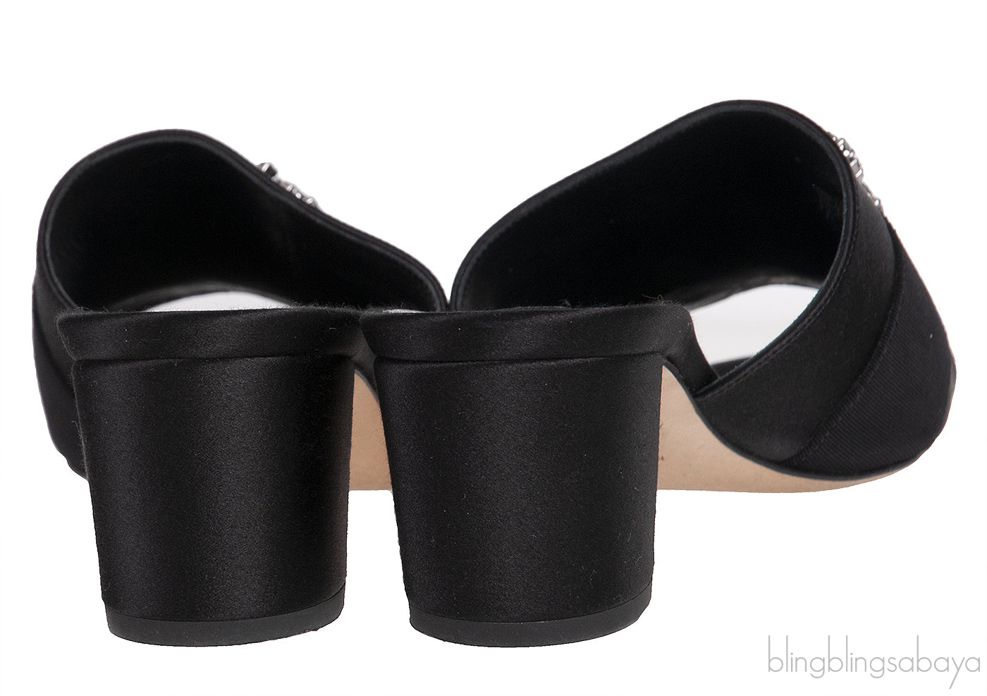 Martamod Black Satin Mules