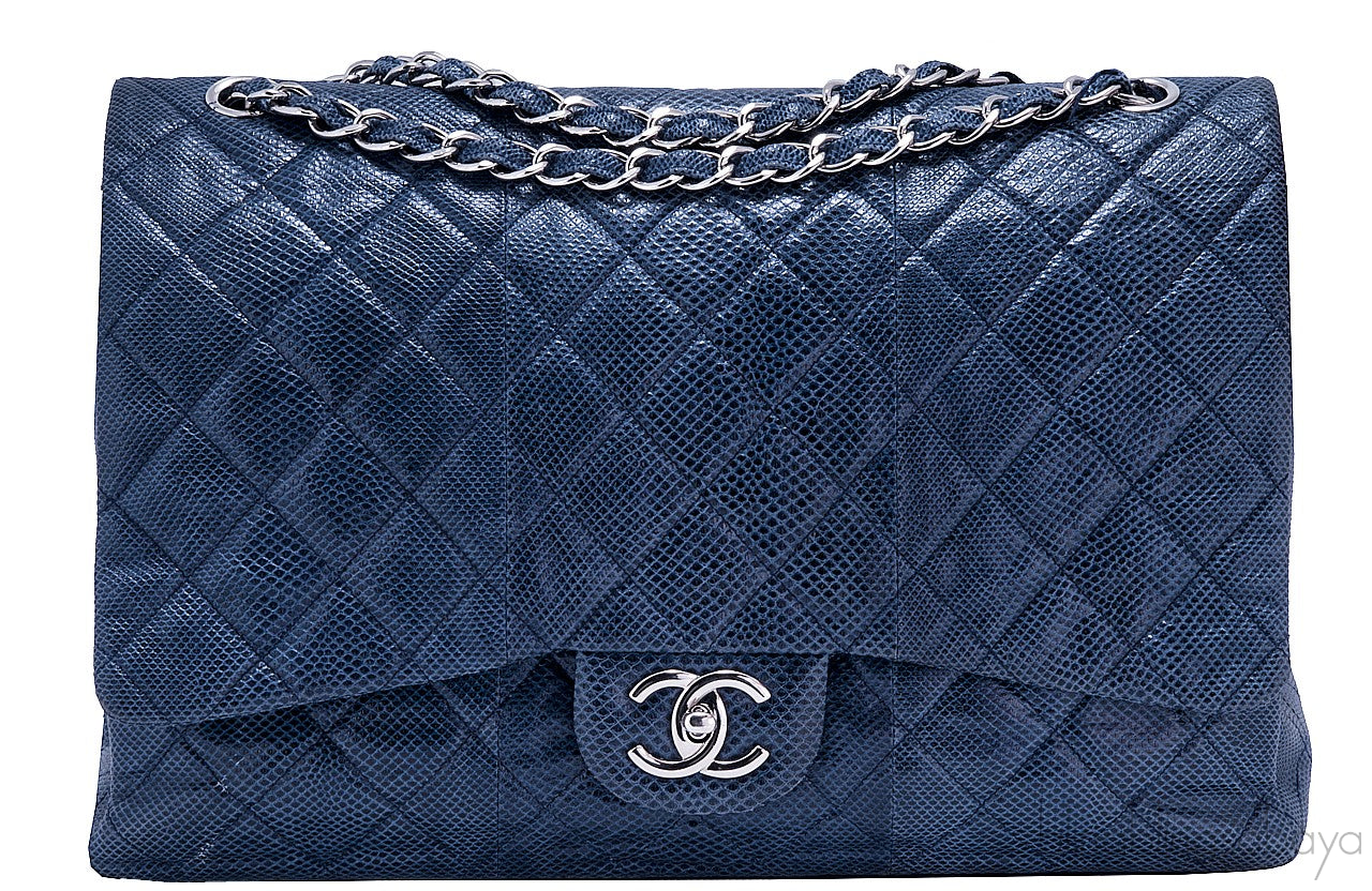 XL Jumbo CC Lizard Flap Bag