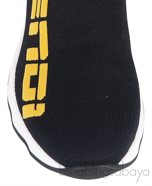 Black Knit Sock Logo Sneaker