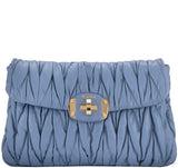 Periwinkle Matelasse Leather Clutch