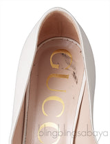 Off-white Horsebit Mid-Heel Pump