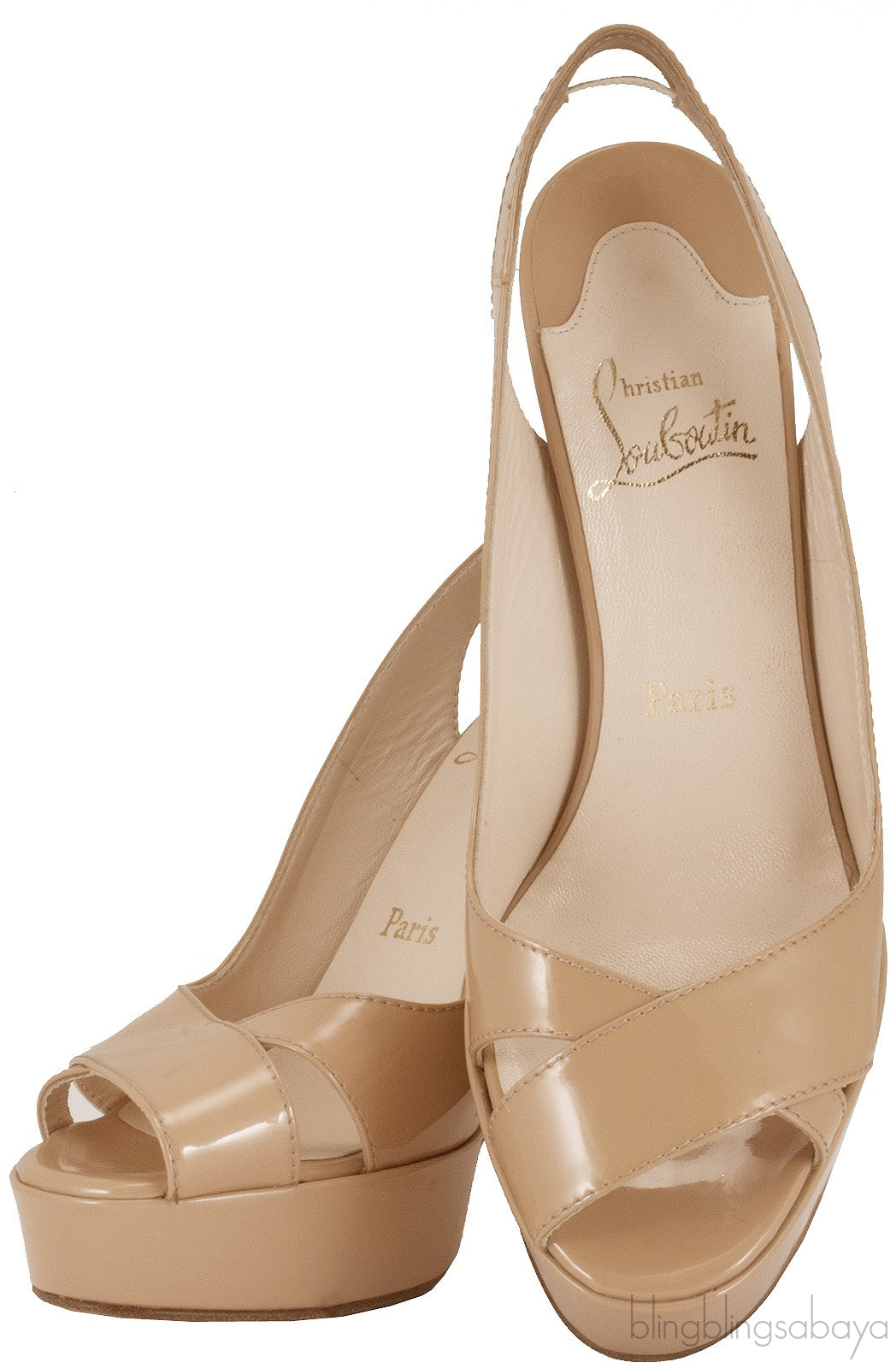 Crisscross Patent Slingback Pump