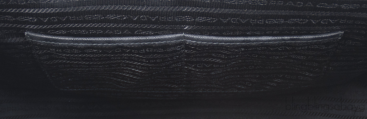 Prada Large Saffiano Black Double Zip Tote