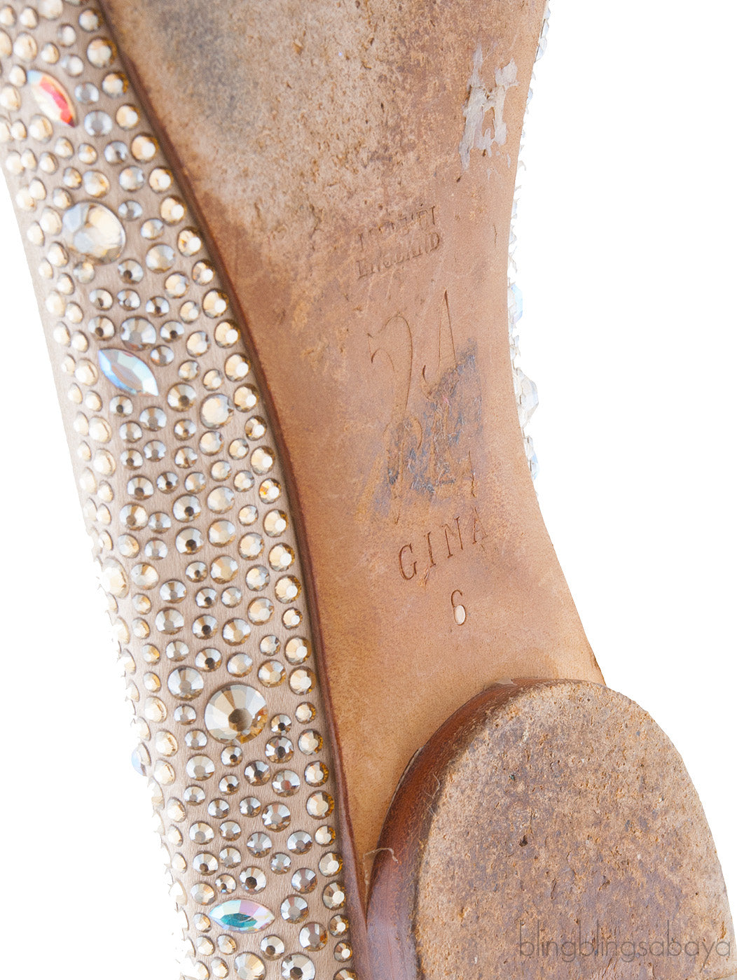 Gold Crystal Ballet Flat