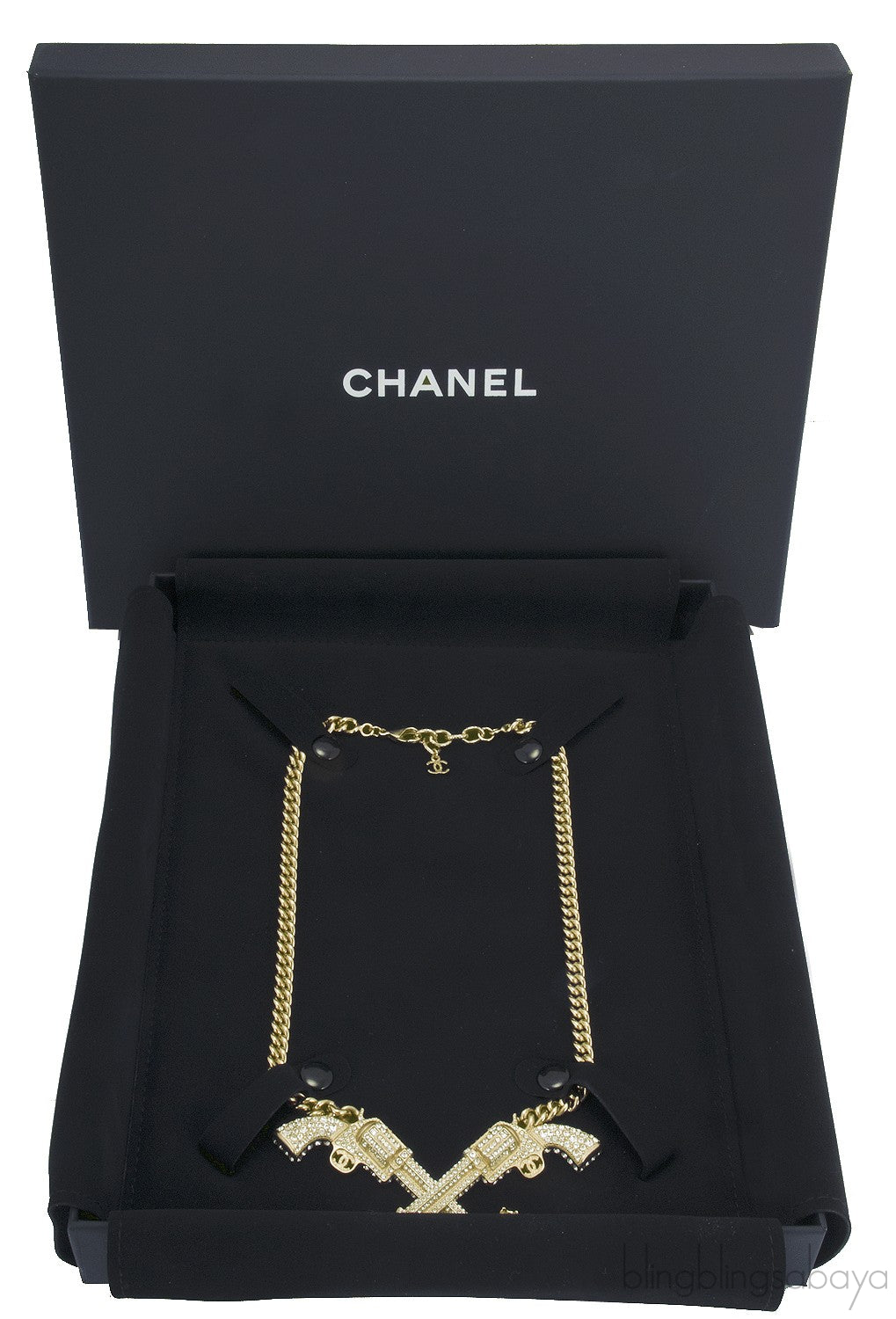 Double Gun Crystal Necklace