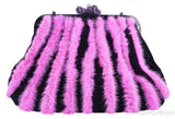 Fur Embellished Clutch Shoulder Bag