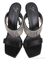 Giuseppe Zanotti Black Satin Crystal Prince Slide