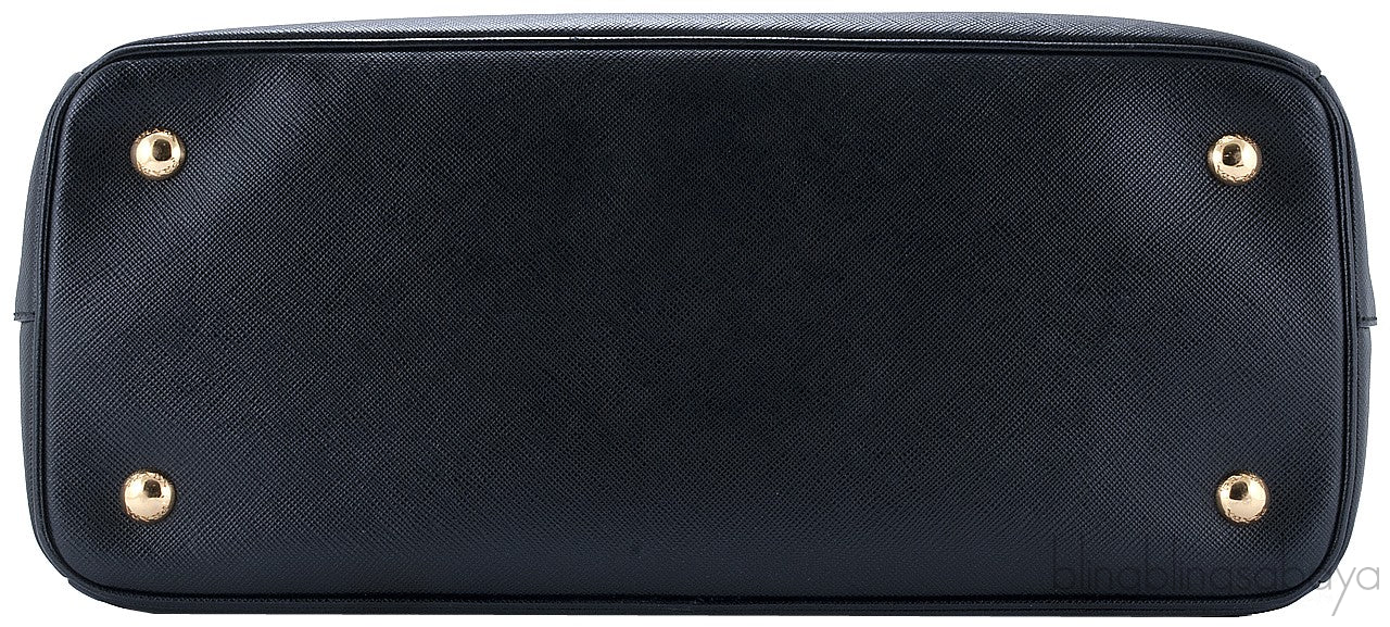 Black Saffiano Lux Leather Tote