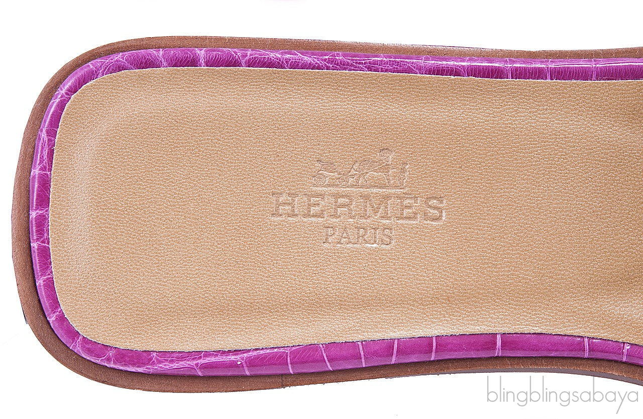 Oran Sandals Fuchsia Alligator