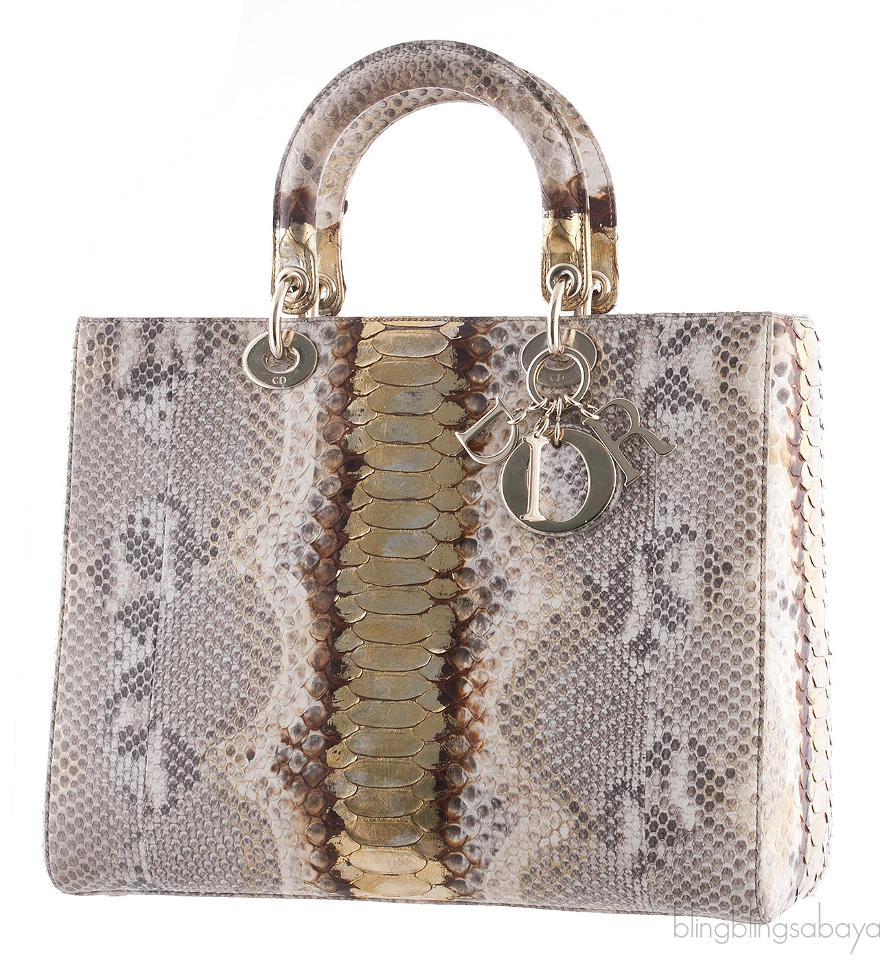 Lady Dior Natural & Gold Python*