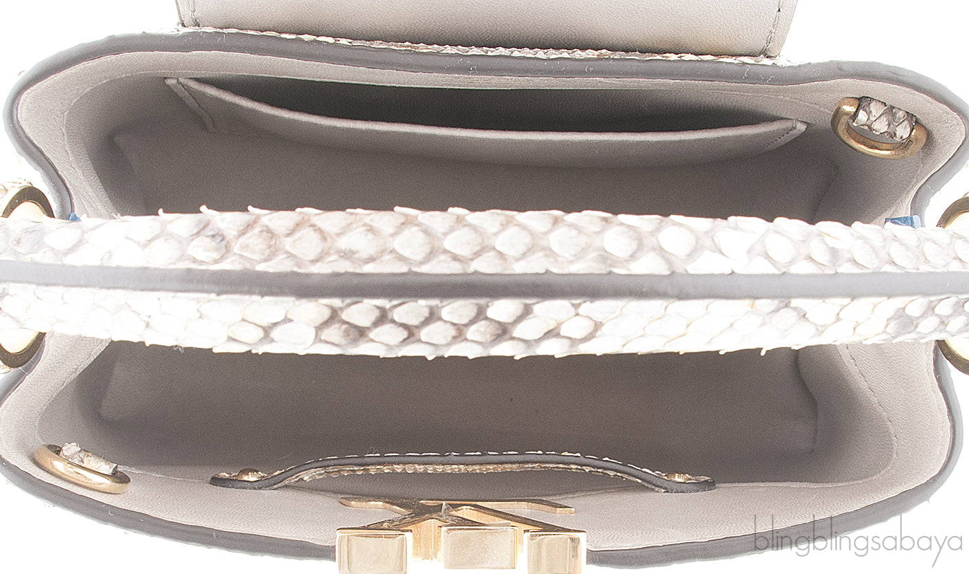 Capucines Gold Python Mini