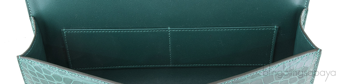 Egee Emerald Crocodile Clutch