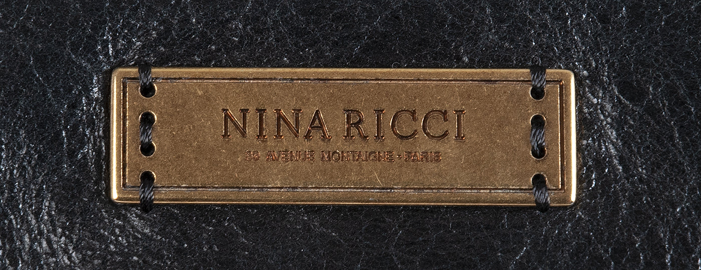 Nina Ricci Black Pleated Trim Clutch
