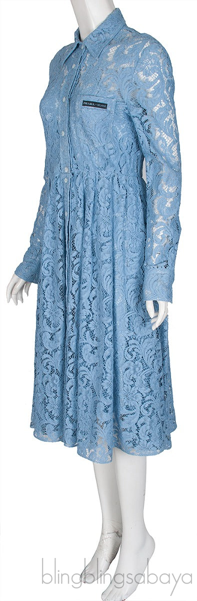 Logo Patch Lace Midi Dress