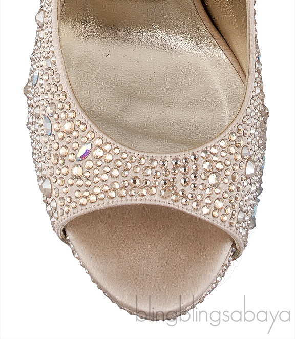 Gold Crystal Platform Heels