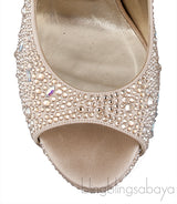 Gold Crystal Platform Heels